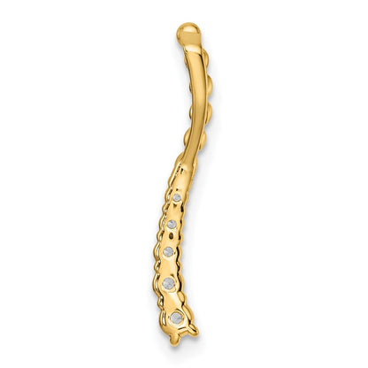 14k 1/5 carat Lab Grown Diamond VS/SI+ G+ Fashion Bar Chain Slide Pendant