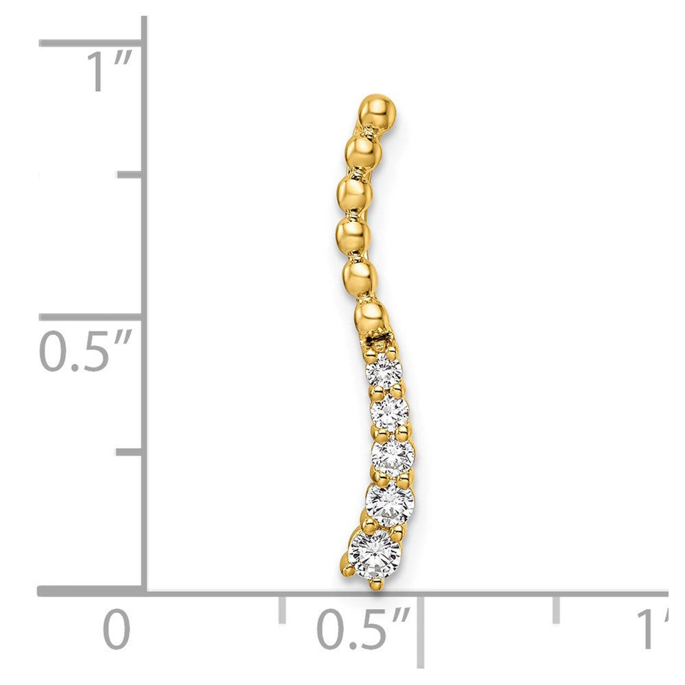 14k 1/5 carat Lab Grown Diamond VS/SI+ G+ Fashion Bar Chain Slide Pendant