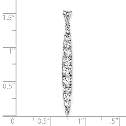 14k White Gold 1 carat Lab Grown Diamond VS/SI+ G+ Fashion Bar Pendant