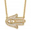 14k 1/4 carat Lab Grown Diamond VS/SI+ G+ Complete Hamsa 18 inch Necklace