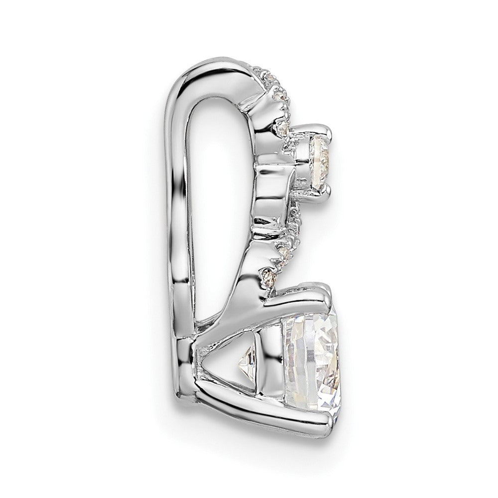 14k White Gold 3/4 carat Lab Grown Diamond VS/SI+ G+ Fashion Chain Slide Pendant