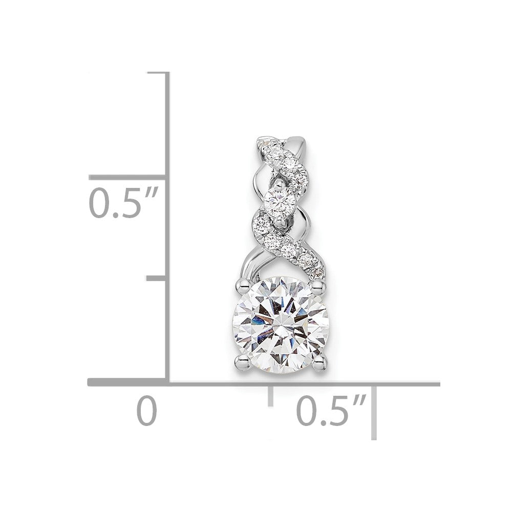 14k White Gold 3/4 carat Lab Grown Diamond VS/SI+ G+ Fashion Chain Slide Pendant