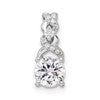 14k White Gold 3/4 carat Lab Grown Diamond VS/SI+ G+ Fashion Chain Slide Pendant