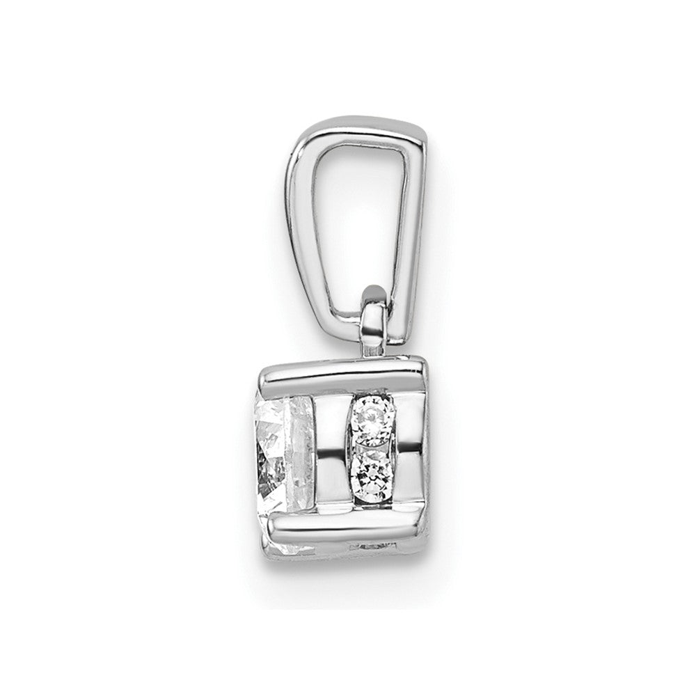 14k White Gold 1/2 carat Lab Grown Diamond VS/SI+ G+ Complete 18 inch Solitaire Pendant Necklace