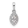 14k White Gold 1/10 carat Lab Grown Diamond VS/SI+ G+ and White Sapphire April Birthstone Pendant