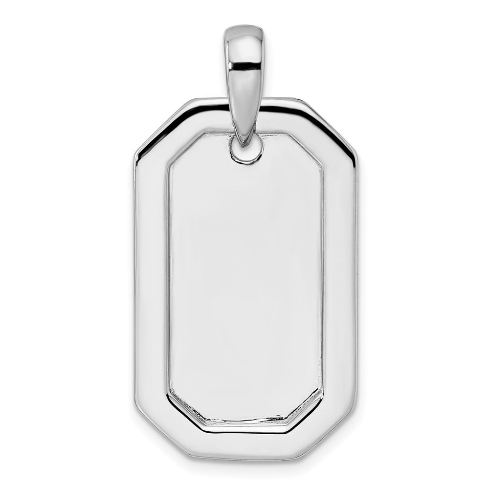 True Origin 14K White Gold Men's 1 carat Lab Grown Diamond VS+ F+ Complete Dog Tag Pendant