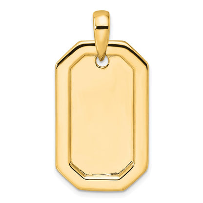 True Origin 14K Yellow Gold Men's 1 carat Lab Grown Diamond VS+ F+ Complete Dog Tag Pendant