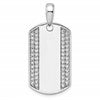 True Origin 14K White Gold Men's 3/4 carat Lab Grown Diamond VS+ F+ Complete Dog Tag Pendant