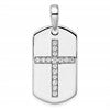 True Origin 14K White Gold Men's 1/2 carat Lab Grown Diamond VS+ F+ Complete Cross Dog Tag Pendant