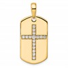 True Origin 14K Yellow Gold Men's 1/2 carat Lab Grown Diamond VS+ F+ Complete Cross Dog Tag Pendant