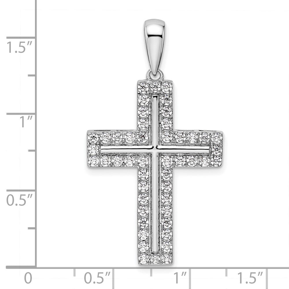 True Origin 14K White Gold 1 carat Lab Grown Diamond VS+ F+ Complete Cross Pendant