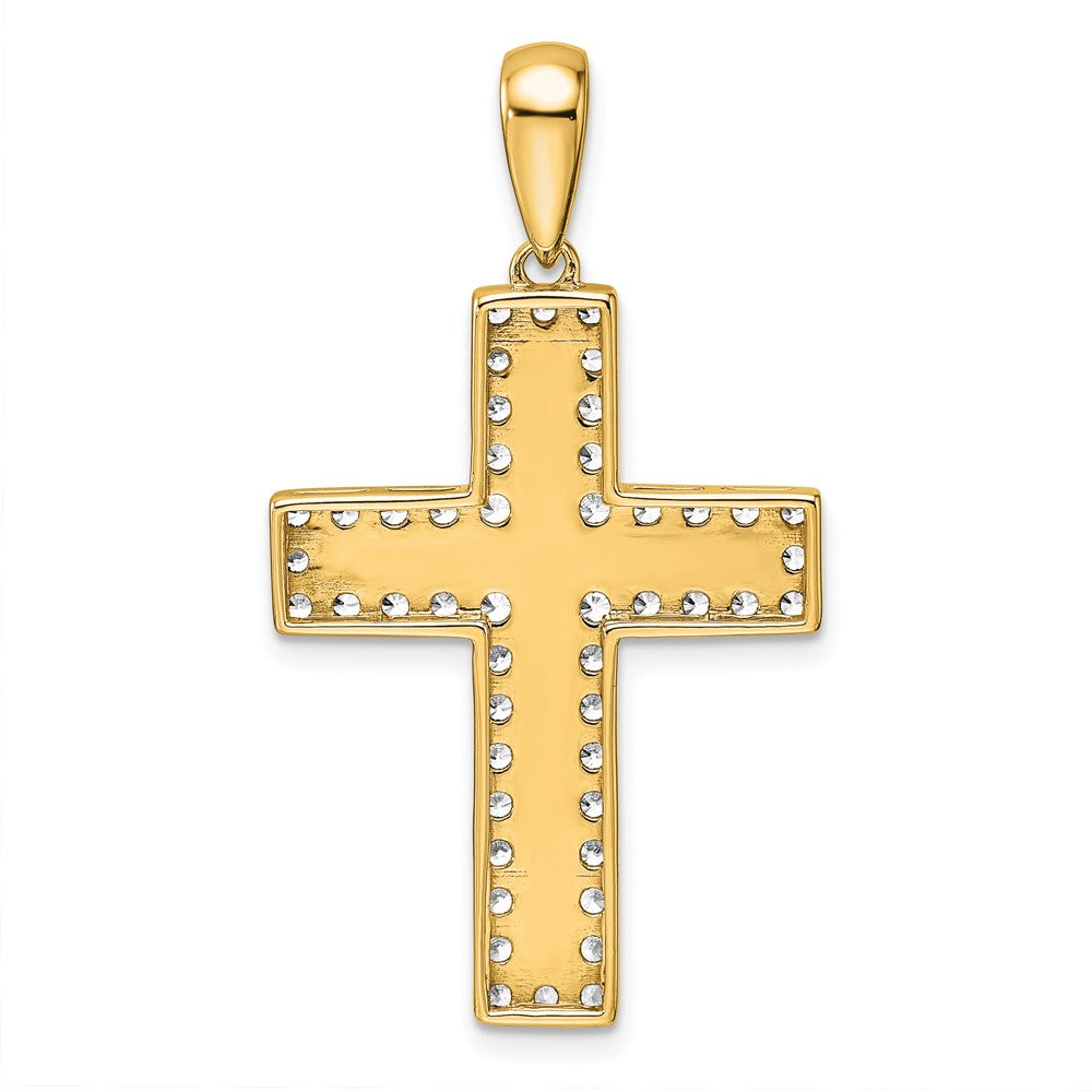 True Origin 14K Yellow Gold 1 carat Lab Grown Diamond VS+ F+ Complete Cross Pendant