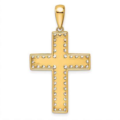 True Origin 14K Yellow Gold 1 carat Lab Grown Diamond VS+ F+ Complete Cross Pendant