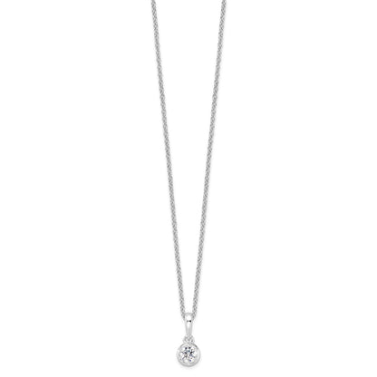 True Origin 14K White Gold 1/4 carat Lab Grown Diamond VS+ F+ Complete 18 in Round Solitaire Necklace