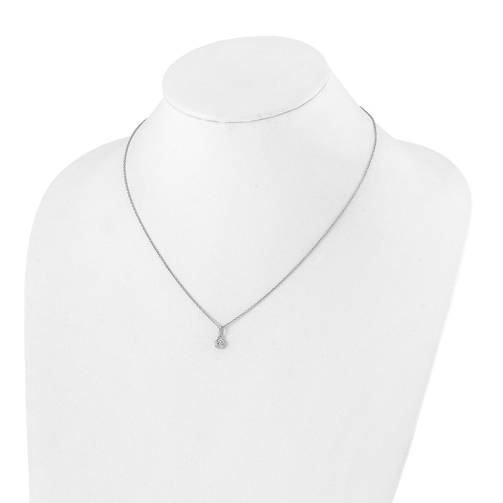 True Origin 14K White Gold 1/4 carat Lab Grown Diamond VS+ F+ Complete 18 in Round Solitaire Necklace