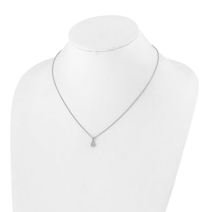 True Origin 14K White Gold 1/4 carat Lab Grown Diamond VS+ F+ Complete 18 in Round Solitaire Necklace