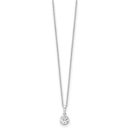 True Origin 14K White Gold 1/2 carat Lab Grown Diamond VS+ F+ Complete 18 in Round Solitaire Necklace