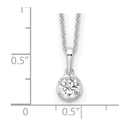 True Origin 14K White Gold 1/2 carat Lab Grown Diamond VS+ F+ Complete 18 in Round Solitaire Necklace