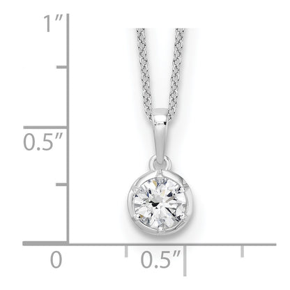 True Origin 14K White Gold 5/8 carat Lab Grown Diamond VS+ F+ Complete 18 in Round Solitaire Necklace