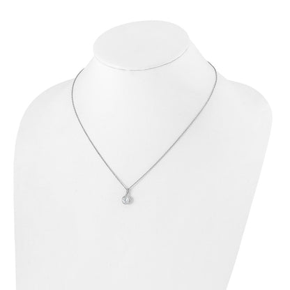 True Origin 14K White Gold 1 carat Lab Grown Diamond VS+ F+ Complete 18 in Round Solitaire Necklace