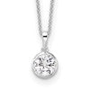 True Origin 14K White Gold 1 carat Lab Grown Diamond VS+ F+ Complete 18 in Round Solitaire Necklace