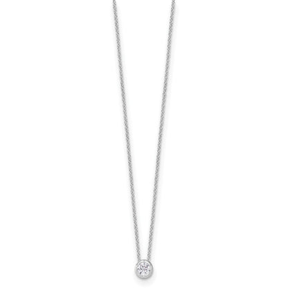 True Origin 14K White Gold 1/4 carat Lab Grown Diamond VS+ F+ Complete 18 in Round Solitaire Necklace