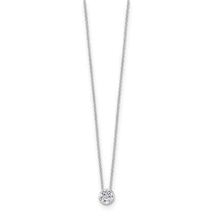 True Origin 14K White Gold 1/2 carat Lab Grown Diamond VS+ F+ Complete 18 in Round Solitaire Necklace