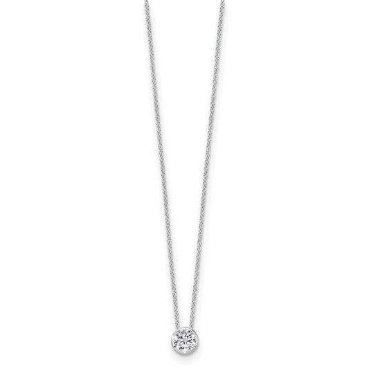 True Origin 14K White Gold 1/2 carat Lab Grown Diamond VS+ F+ Complete 18 in Round Solitaire Necklace