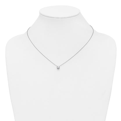 True Origin 14K White Gold 1/2 carat Lab Grown Diamond VS+ F+ Complete 18 in Round Solitaire Necklace