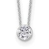 True Origin 14K White Gold 1/2 carat Lab Grown Diamond VS+ F+ Complete 18 in Round Solitaire Necklace