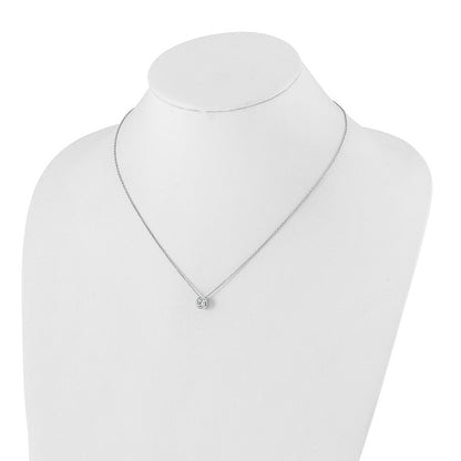 True Origin 14K White Gold 5/8 carat Lab Grown Diamond VS+ F+ Complete 18 in Round Solitaire Necklace