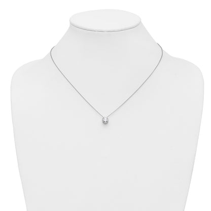 14k White Gold 1 carat Lab Grown Diamond VS/SI+ G+ Round Complete 18 inch Solitaire Slide Necklace