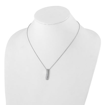 True Origin 14K White Gold 3/4 carat Lab Grown Diamond VS+ F+ 18 in Complete Vertical Bar Slide Necklace
