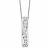 True Origin 14K White Gold 3/4 carat Lab Grown Diamond VS+ F+ 18 in Complete Vertical Bar Slide Necklace
