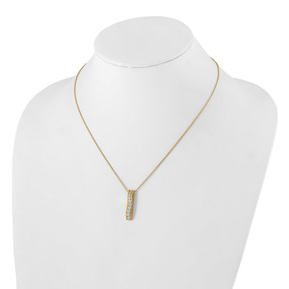 True Origin 14K Yellow Gold 3/4 carat Lab Grown Diamond VS+ F+ 18 in Complete Vertical Bar Slide Necklace