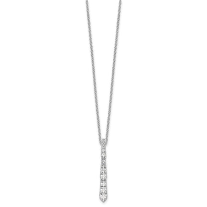 True Origin 14K White Gold 3/8 carat Lab Grown Diamond VS+ F+ 18 in Complete Vertical Bar Slide Necklace