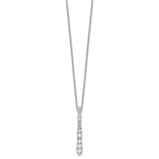 True Origin 14K White Gold 3/8 carat Lab Grown Diamond VS+ F+ 18 in Complete Vertical Bar Slide Necklace