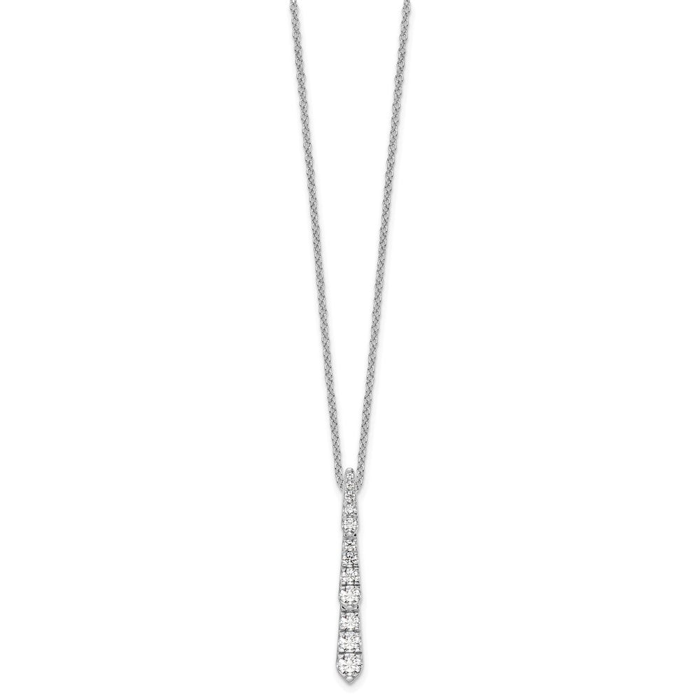 True Origin 14k White Gold 3/8 carat Lab Grown Diamond VS DEF 18 inch Vertical Slide Necklace
