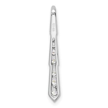 True Origin 14K White Gold 3/8 carat Lab Grown Diamond VS+ F+ 18 in Complete Vertical Bar Slide Necklace