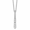 True Origin 14K White Gold 3/8 carat Lab Grown Diamond VS+ F+ 18 in Complete Vertical Bar Slide Necklace