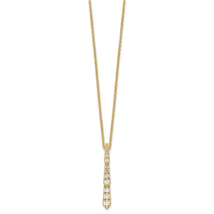 True Origin 14K White Gold 3/8 carat Lab Grown Diamond VS+ F+ 18 in Complete Vertical Bar Slide Necklace