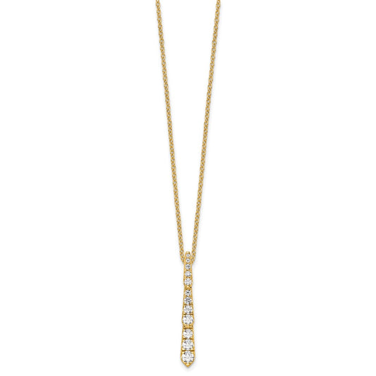 True Origin 14K White Gold 3/8 carat Lab Grown Diamond VS+ F+ 18 in Complete Vertical Bar Slide Necklace