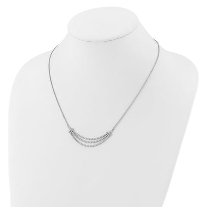 14k White Gold 2 1/6 carat Lab Grown Diamond VS/SI+ G+ Adjustable up to 24 inch Triple Row Tennis Style Bolo Necklace