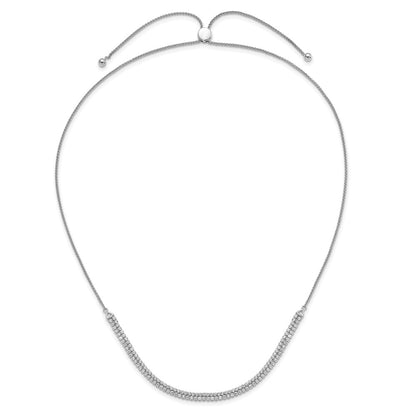 14k White Gold 3 1/3 carat Lab Grown Diamond VS/SI+ G+ Adjustable 13.5 to 24 inch Double Row Tennis Bolo Necklace