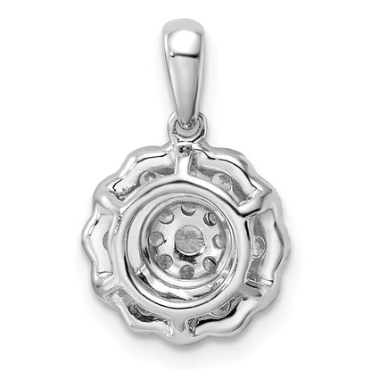 14k White Gold 1/2 carat Lab Grown Diamond VS/SI+ G+ Square Halo Pendant