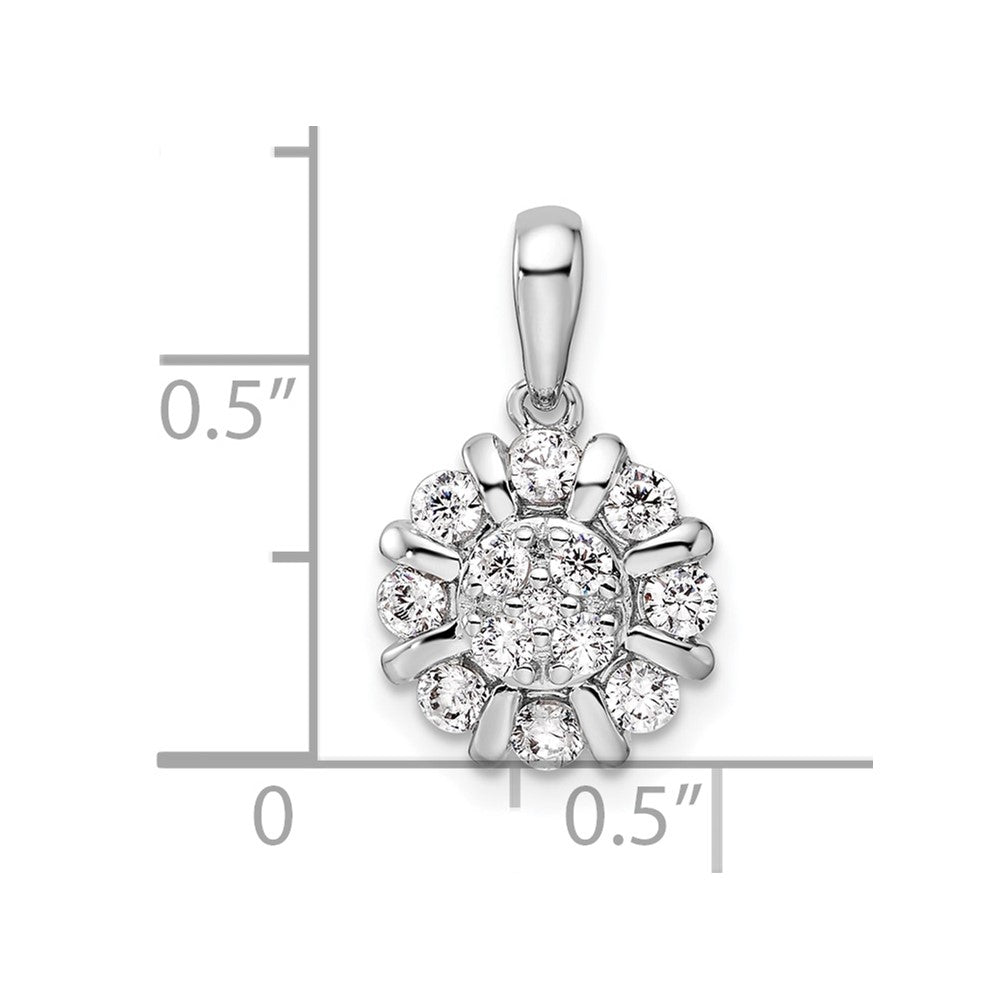 14k White Gold 1/2 carat Lab Grown Diamond VS/SI+ G+ Complete Halo Pendant