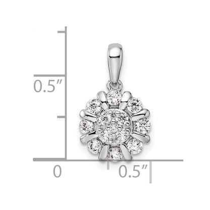 14k White Gold 1/2 carat Lab Grown Diamond VS/SI+ G+ Complete Halo Pendant