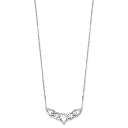 14k White Gold 1/2 carat Lab Grown Diamond VS/SI+ G+ 18 inch Fashion Teardrop Necklace