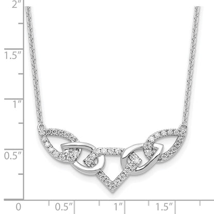 14k White Gold 1/2 carat Lab Grown Diamond VS/SI+ G+ 18 inch Fashion Teardrop Necklace