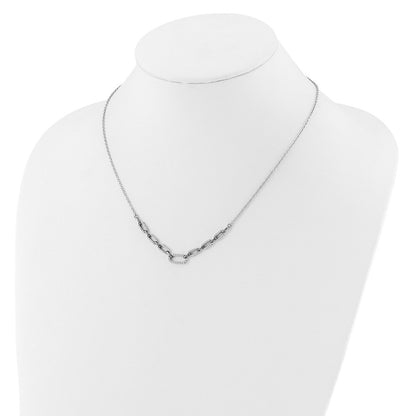 14k White Gold 1/2 carat Lab Grown Diamond VS/SI+ G+ 18.25 inch Fashion Link Necklace